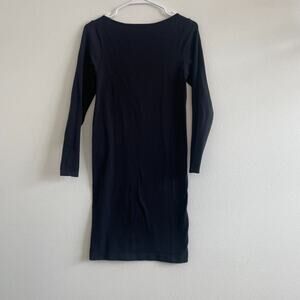 Yummie Dress Women S Black Boat Neck Bodycon Midi Stretch 3/4 Sleeve Capsule